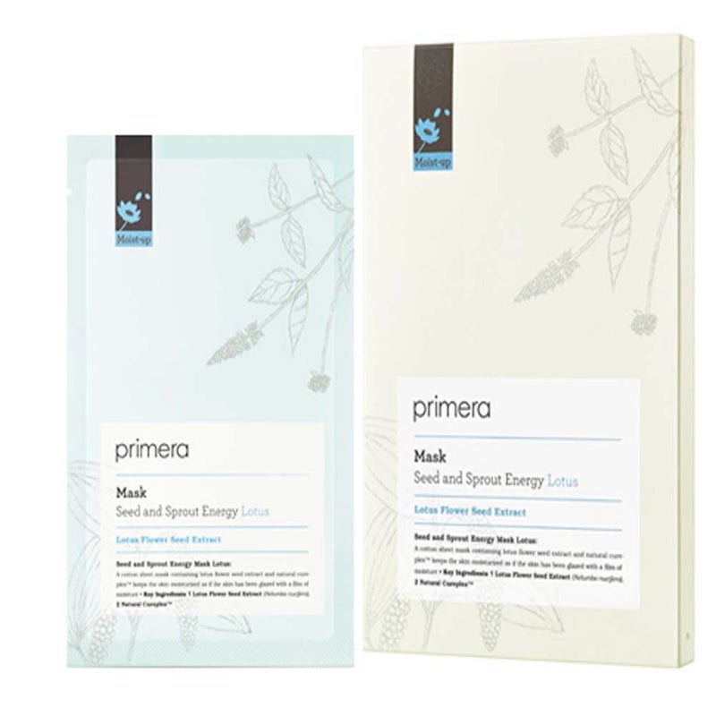 Primera Seed and Sprout Energy Mask Set(20ml x 5 pcs) Moisturizing Skin soothing Skin cleansing Brightening (Lotus) - Image 2